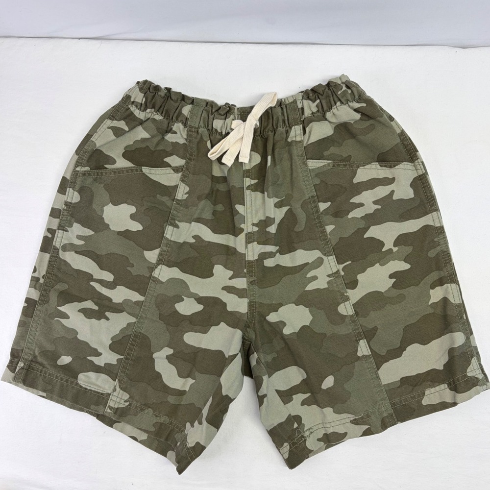 Aerie Camo Cargo Shorts Womens Small Green Drawstring Elastic Waist Gorpcore